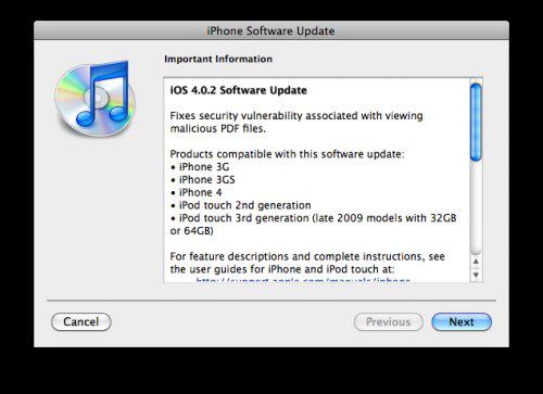 MAJ iOS 4.0.2 et 3.2.2 disponibles...