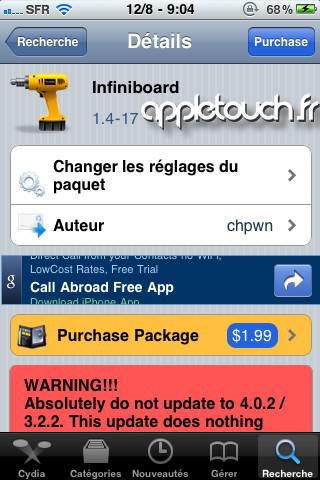 Infiniboard 1.4-17 : mise à jour pour l’iOS 4