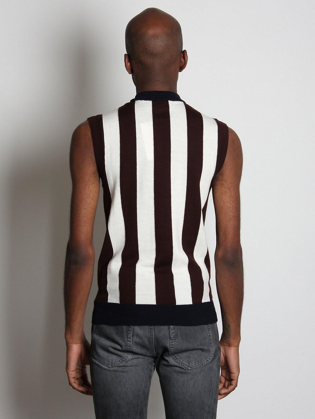 RAF SIMONS - Sleeveles(s) Striped Sweater x 2