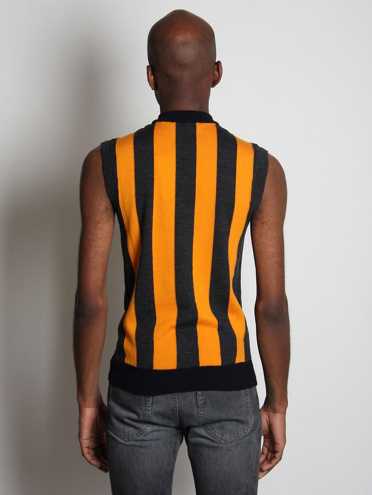 RAF SIMONS - Sleeveles(s) Striped Sweater x 2