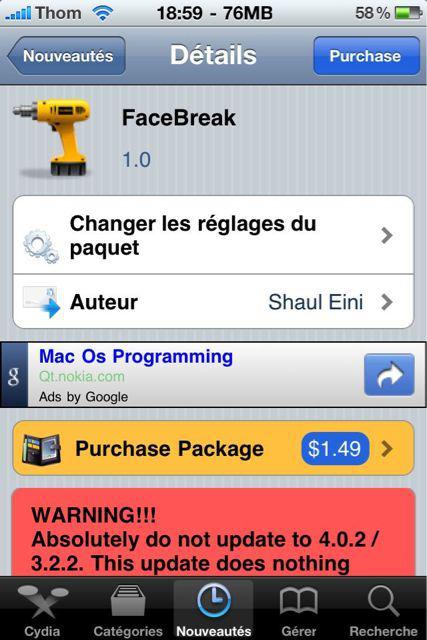 FaceBreak : Passer des appels FaceTime en 3G