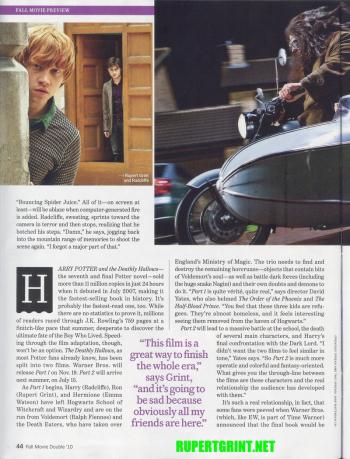 [EXCLU] Entertainment Weekly 2010: Nouvelles photos du prochain Harry Potter