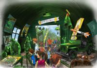 Base Militaire des Soldats Verts dans la File d'Attente de Toy Story Mission Parachute à Toy Story Playland