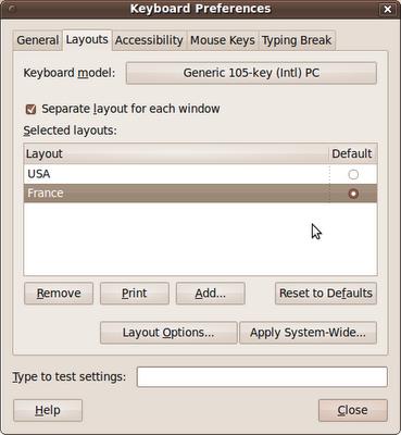 Mettre le clavier en français