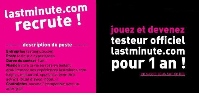 Le meilleur job de l’année par Lastminute.com