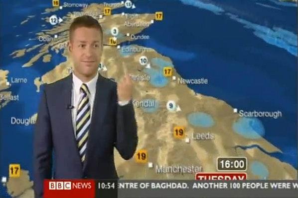 Photo : Le doigt d'honneur de Tomasz Schafernaker