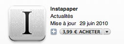 iTunes7 Instapaper sur iPhone/iPad