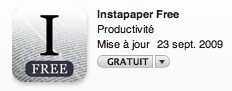 iTunes6 Instapaper sur iPhone/iPad