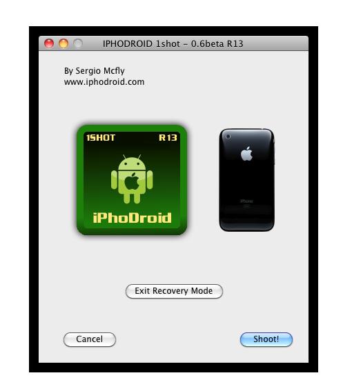 Installer iPhoDroid 0.6 R13 1Shot sur iPhone 2G/3G (Mac)