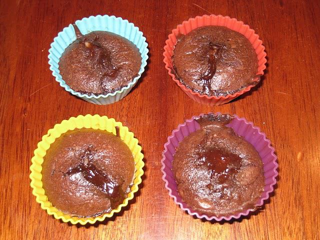 Muffins au chocolat coeur coco et rhum