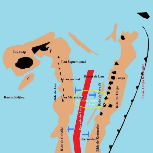 16 Août 2010 : Un séisme de magnitude 6.2 et le volcanisme sous-marin aux Îles Fidji.