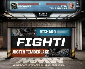 Media Monster Wars fight1 300x242 Bats toi avec Justin Timberlake et Sony VAIO   Media Monster Wars