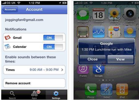 google iphone app push iPhone et iPad: notifications en mode push pour Gmail et Agenda