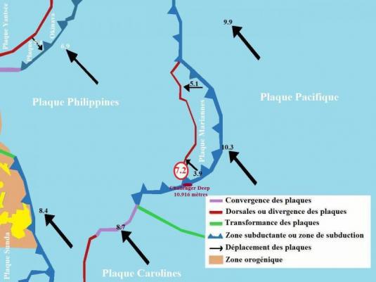 Depuis le 13 Août 2010, une crise sismique affecte Le Sud-Est du Bassin d'arrière-arc de Parece Vela, aux Mariannes.