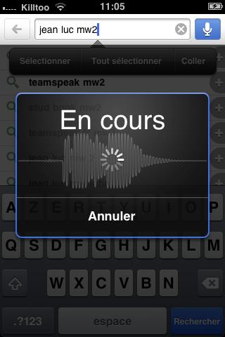 Google Mobile App mis à jour pour notifiation
