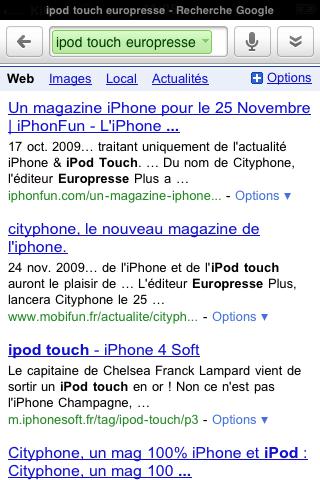 Google Mobile App mis à jour pour notifiation