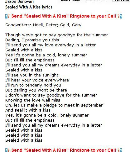 Seales with a Kiss - Donovan . Sarko / Carla