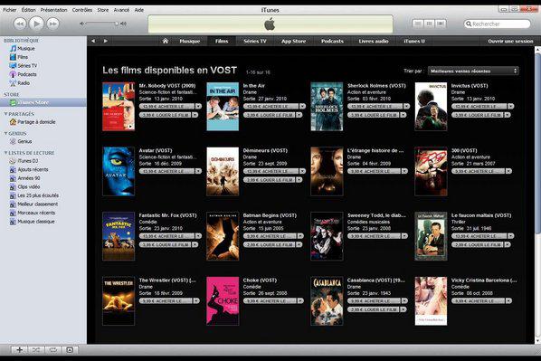 Photo : iTunes Store films en VOST