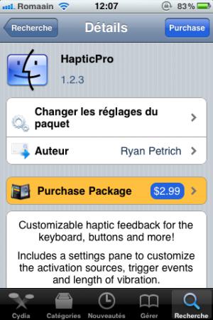 HapticPro, pour faire vibrer votre iDevice à chaque pression sur l’écran !