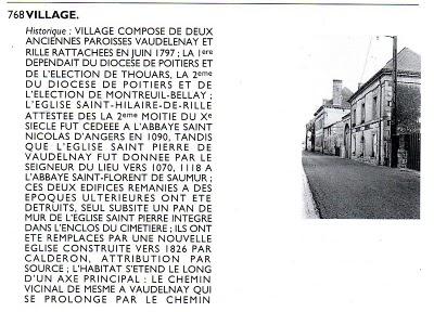 ..LE VAUDELNAY.  le Blog Puy Notre Dame a l'honneur de me...
