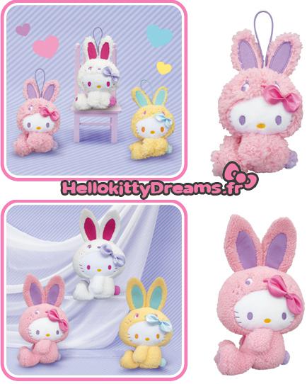 Peluches Hello kitty Colorful Bunny et Panda