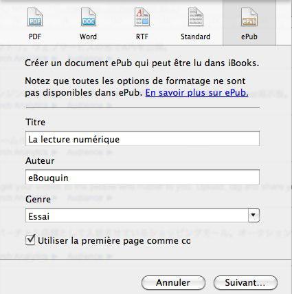iWork : Pages permet désormais de créer des fichiers ePub