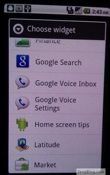 Un nouveau Widget Google Voice dans la Rom du HTC G2