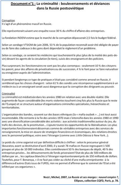 Les territoires de la criminalité en Russie (1) : quelques documents et quelques notes