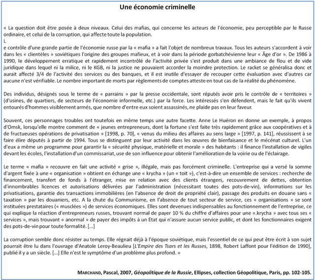 Les territoires de la criminalité en Russie (1) : quelques documents et quelques notes