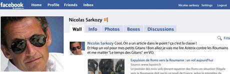 Page Facebook : Sarkozy vs. Les roumains
