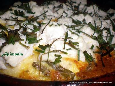 Tortilla al horno judias verdes-requeson/ Omelette soufflée haricots verts-ricotta