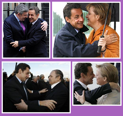 Nicolas Sarkozy : câlins et accolades.