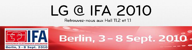 IFA Berlin 2010 : suivez l’actualité de LG Electronics sur le blog LG