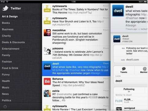 Twitter pour iPad, le client officiel...