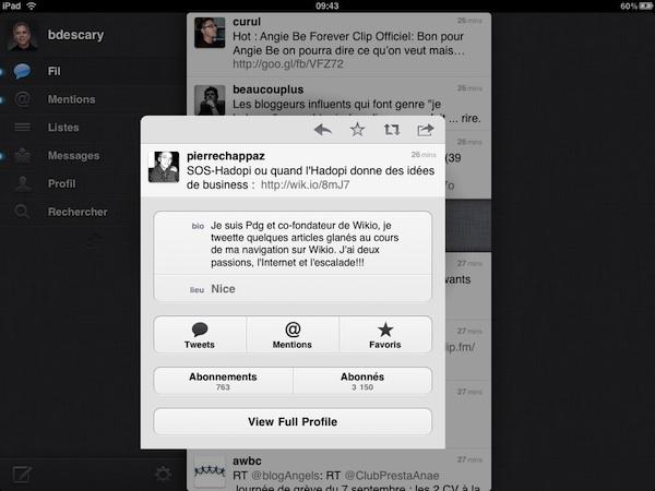 twitter ipad 2 Twitter pour iPad, le contenu avant tout