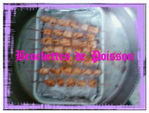 Papillottes de pdt et brochettes de poisson