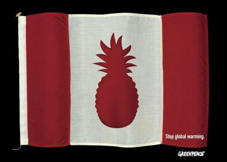 greenpeace flag canada global warming ong communication pub