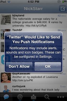 Le Push Notification bientôt disponible pour l’application Twitter officielle