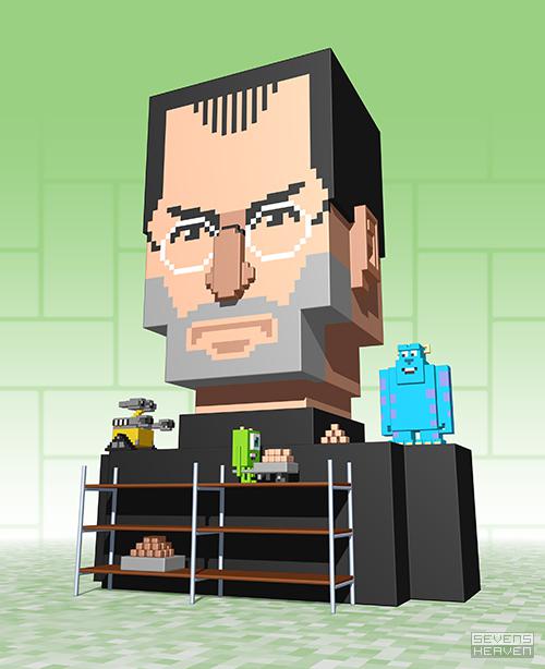 Steve Jobs en pixel art 3D...