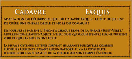 Cadavre Exquis iphone mis à jour en version 2.1