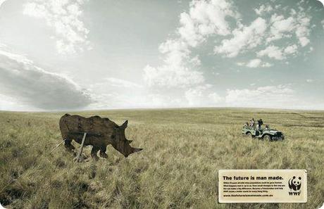 wwf rhinoceros futur man made ong communication campagne