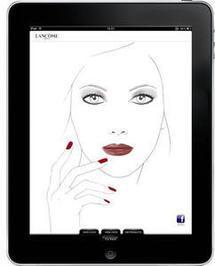 Une palette de maquillage virtuelle Lancôme sur iPad et Iphone