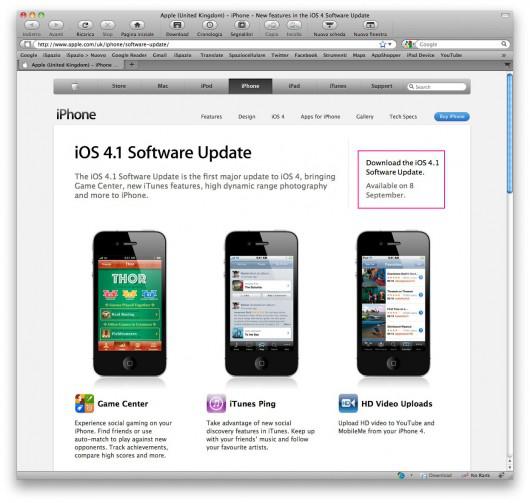 Officiel : iOS 4.1 disponible mercredi 8 septembre
