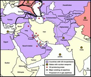ww3map2 300x253 La Troisième Guerre mondiale se prépare : Objectif Iran 1ère partie : La guerre planétaire