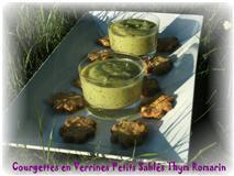 Courgettes en verrines petits sablés thym romarin