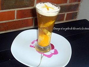 Orange et sa gelée de thé vert à la stévia.