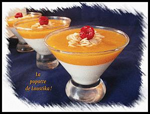 Panna cotta au lait d'amande et coulis de pèches