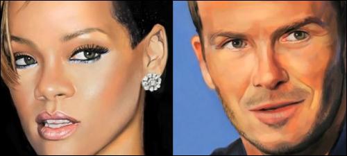 Rihanna et David Beckham dessinés sur iPad