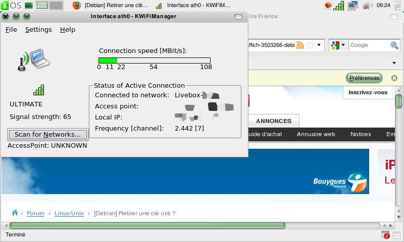 J’ai activé sous Linux gOS la connexion WiFi du Asus Eee PC 701