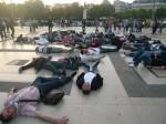 Die-in Trocadéro Paris pour Ebrahim Hamidi 3-8 2010.jpg